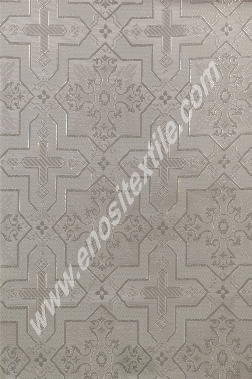 KL-024 White-Silver Brocade Fabrics